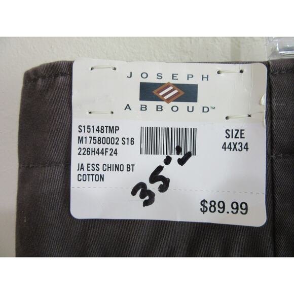 Two Pair Joseph Abboud Gray and Blue Chino 44x34 100% Cotton Pants NWT - Picture 8 of 10